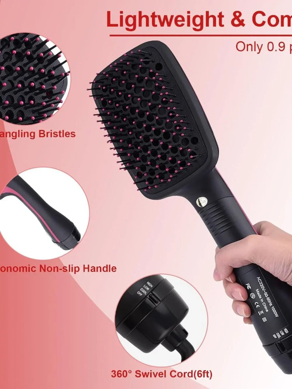 Blow Dryer Brush Straightener, Detangling Straightening Smoothing in One Step